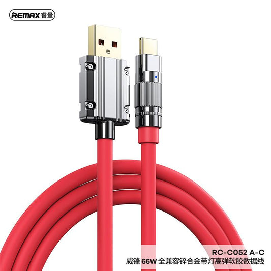 100W TPE fully compatible with zinc alloy with lamp high elastic soft rubber data cable mobile phone fast charging