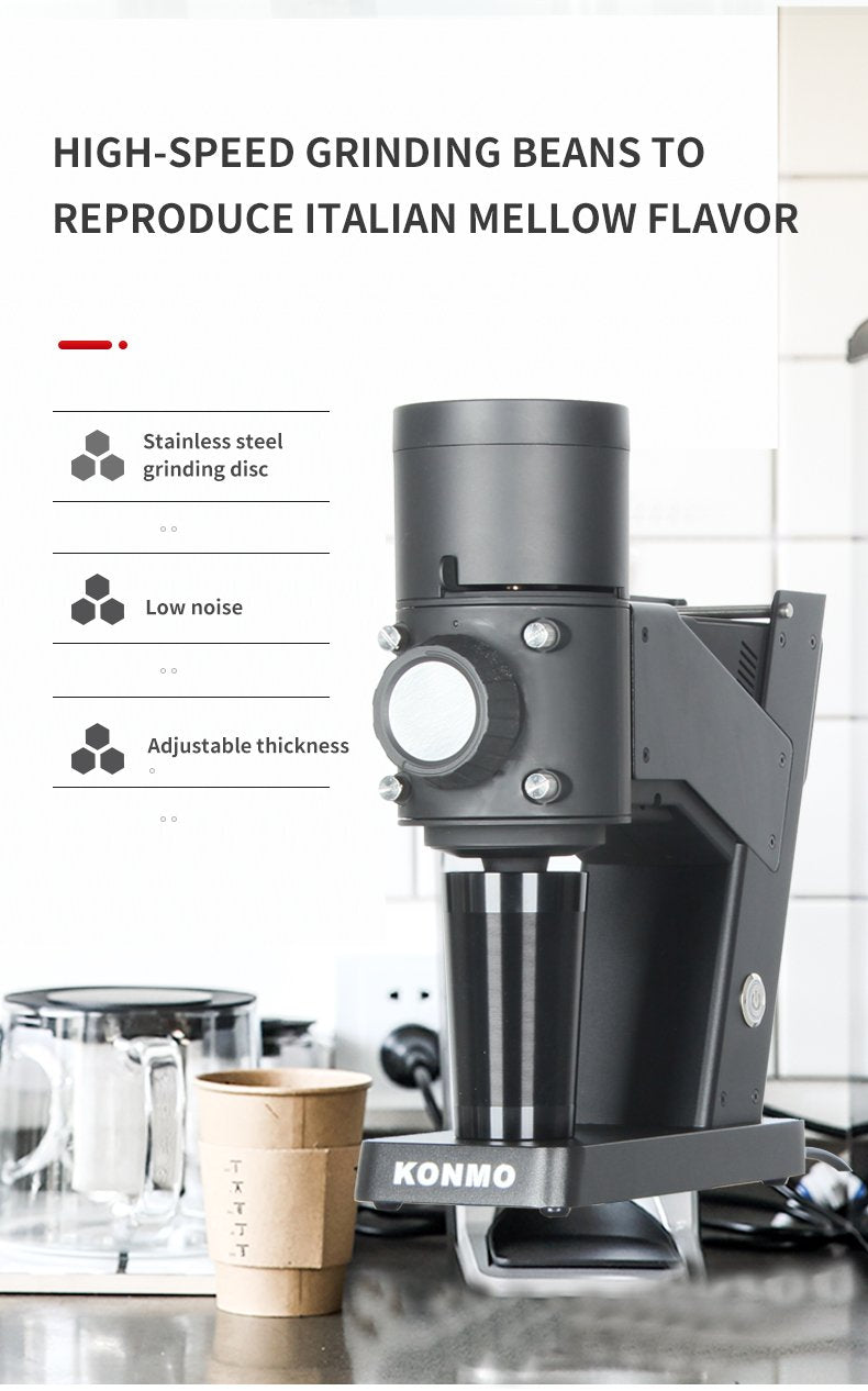 Professional flat burr espresso coffee bean machine with grinder electric for household