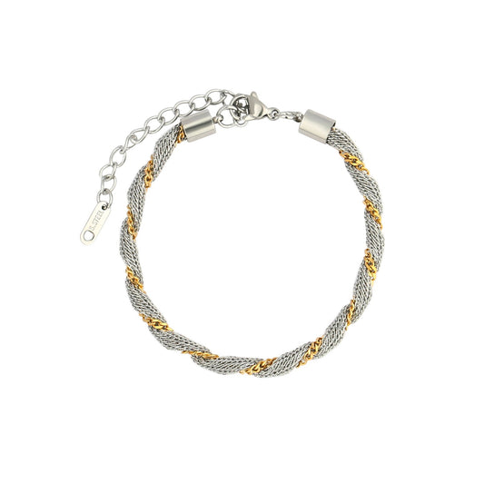 European and American fashion titanium steel bracelet necklace suit women's simple electric twist earrings stainless steel bracelet