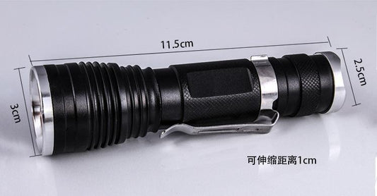 Led strong light flashlight pen buckle mini hand holding portable charging q5 outdoor strong light charging hand holding flashlight